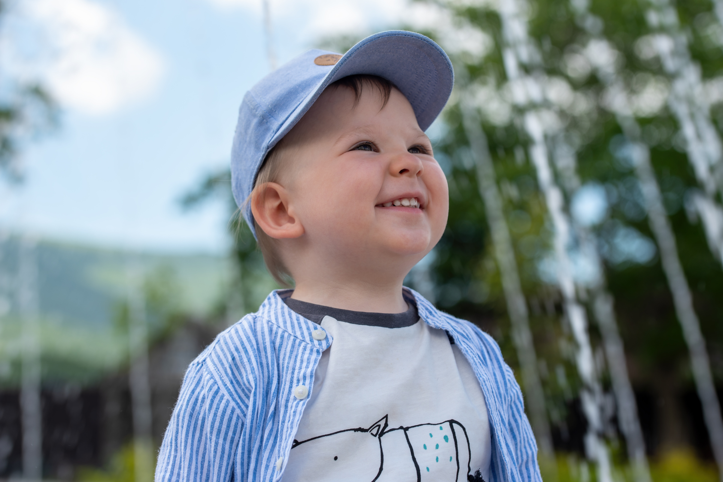 Happy Boy Smiling. Portrait of Happy Boy in Outdoors